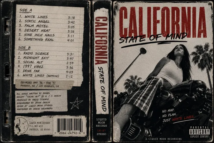 California: State of Mind — cassette J-card with tracklist and liner notes