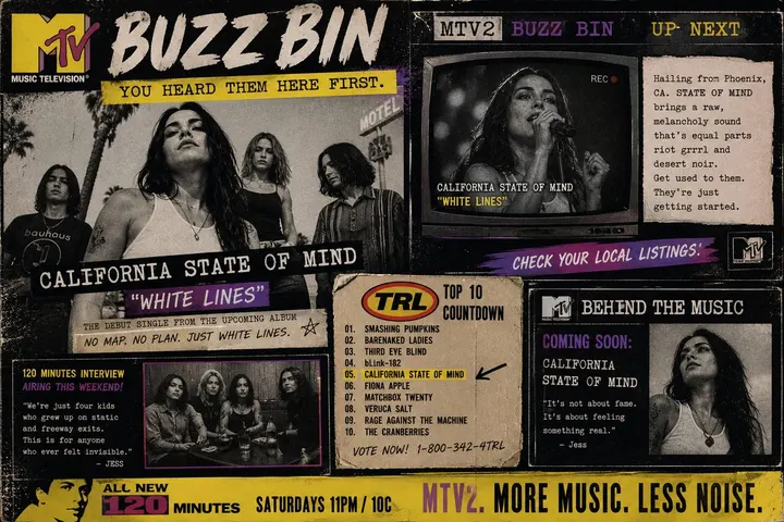 California: State of Mind — MTV Buzz Bin feature, 'White Lines'