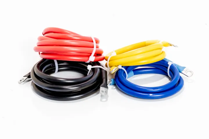 Assorted coiled cables in multiple colors