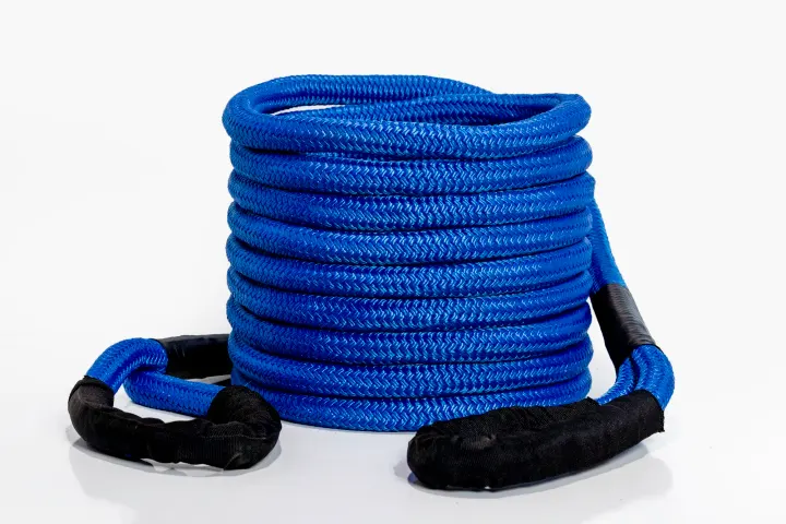 Blue braided rope coiled neatly