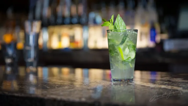 Mojito cocktail on bar counter