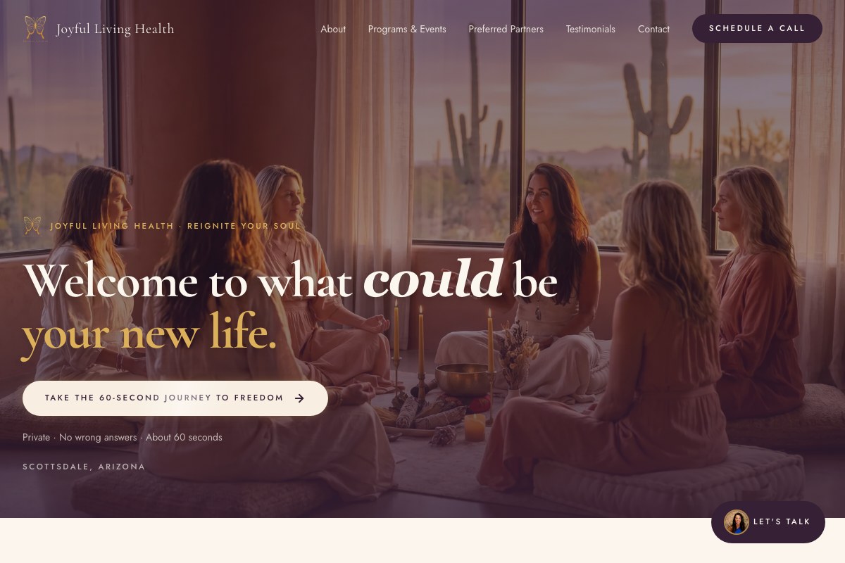 Joyful Living Health website preview
